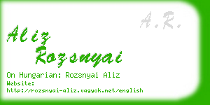aliz rozsnyai business card